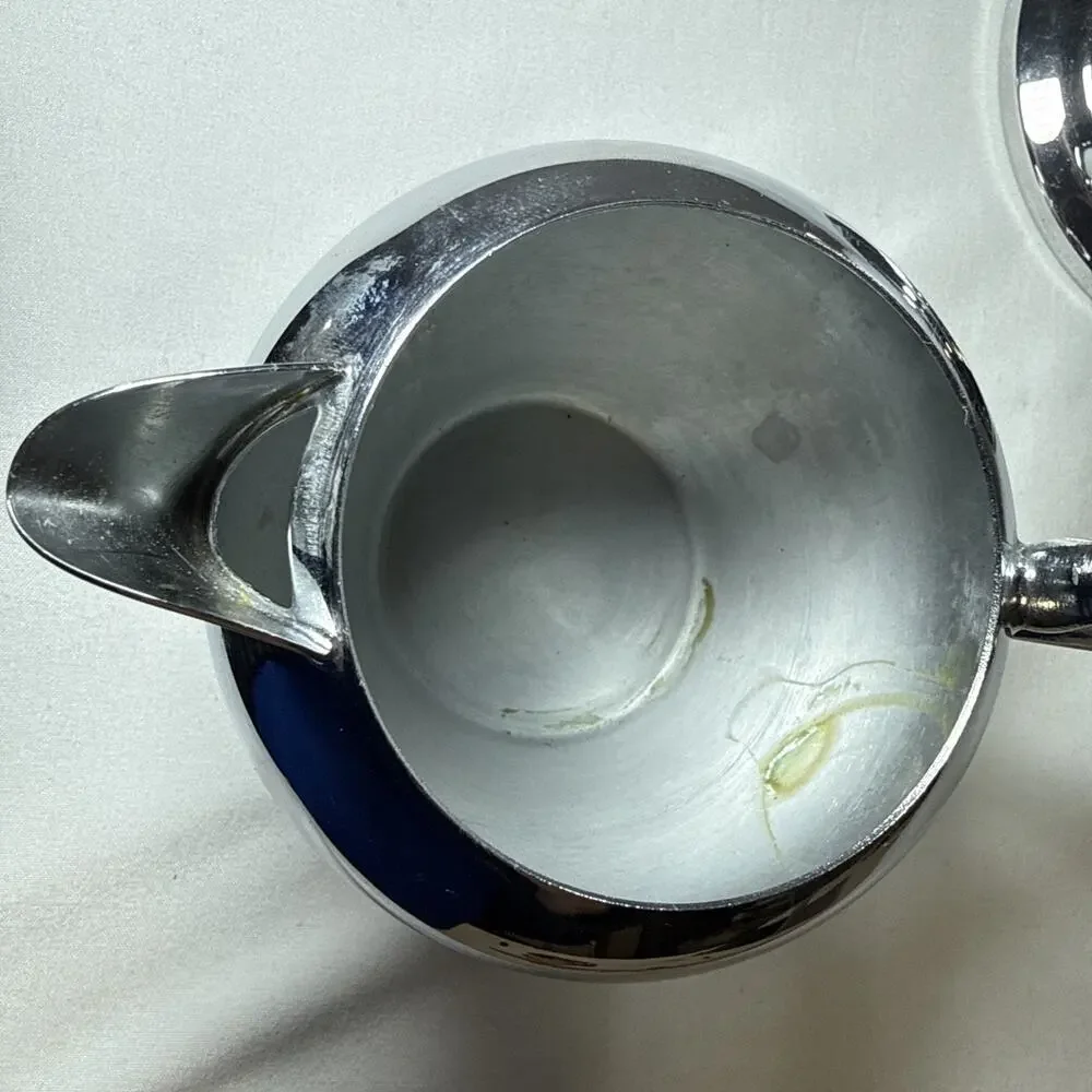 Vintage Dorothy Thorpe Originals Chrome Coffee Set MCM Hollywood Regency 3pc - Picture 9 of 15